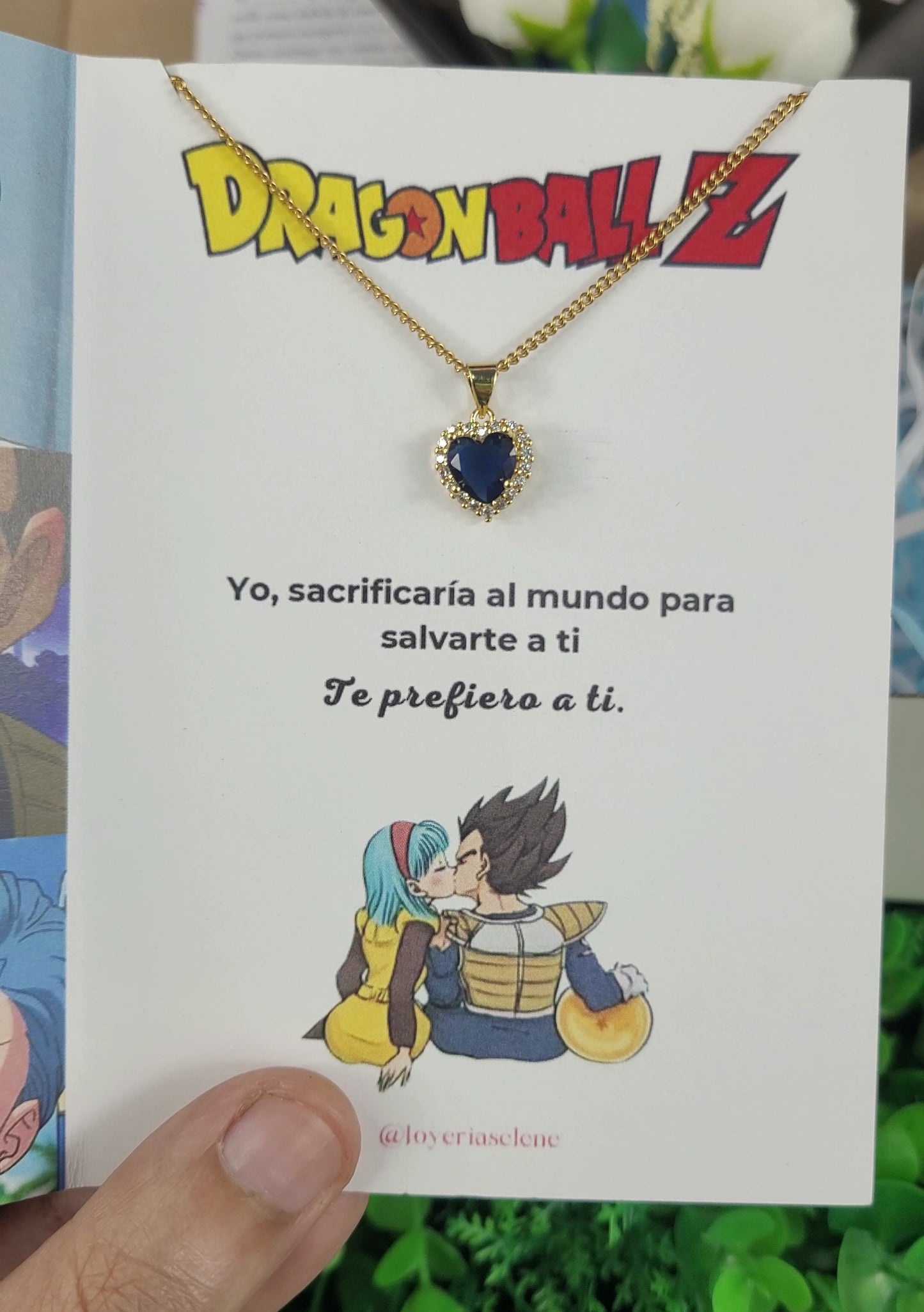 Anillos de PROMESA VEGETA Y BULMA 💍💖 + COLLAR 💞 + RAMO DE FLORES🌸