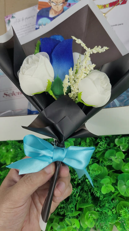 Anillos de PROMESA VEGETA Y BULMA 💍💖 + COLLAR 💞 + RAMO DE FLORES🌸