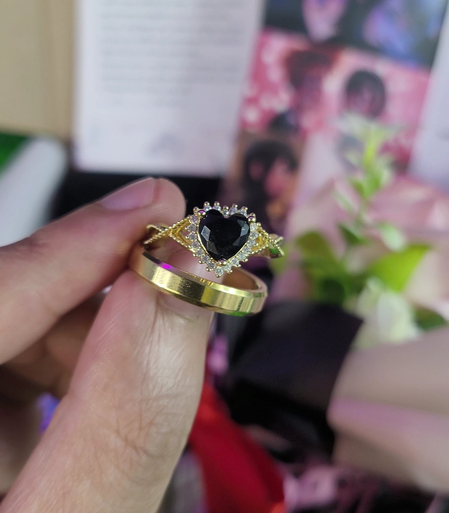 Anillos de PROMESA HOTEL TRANSYLVANIA 💍🎃 + COLLAR 💖 + RAMO DE FLORES🌸