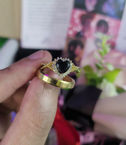 Anillos de PROMESA HOTEL TRANSYLVANIA 💍🎃 + COLLAR 💖 + RAMO DE FLORES🌸